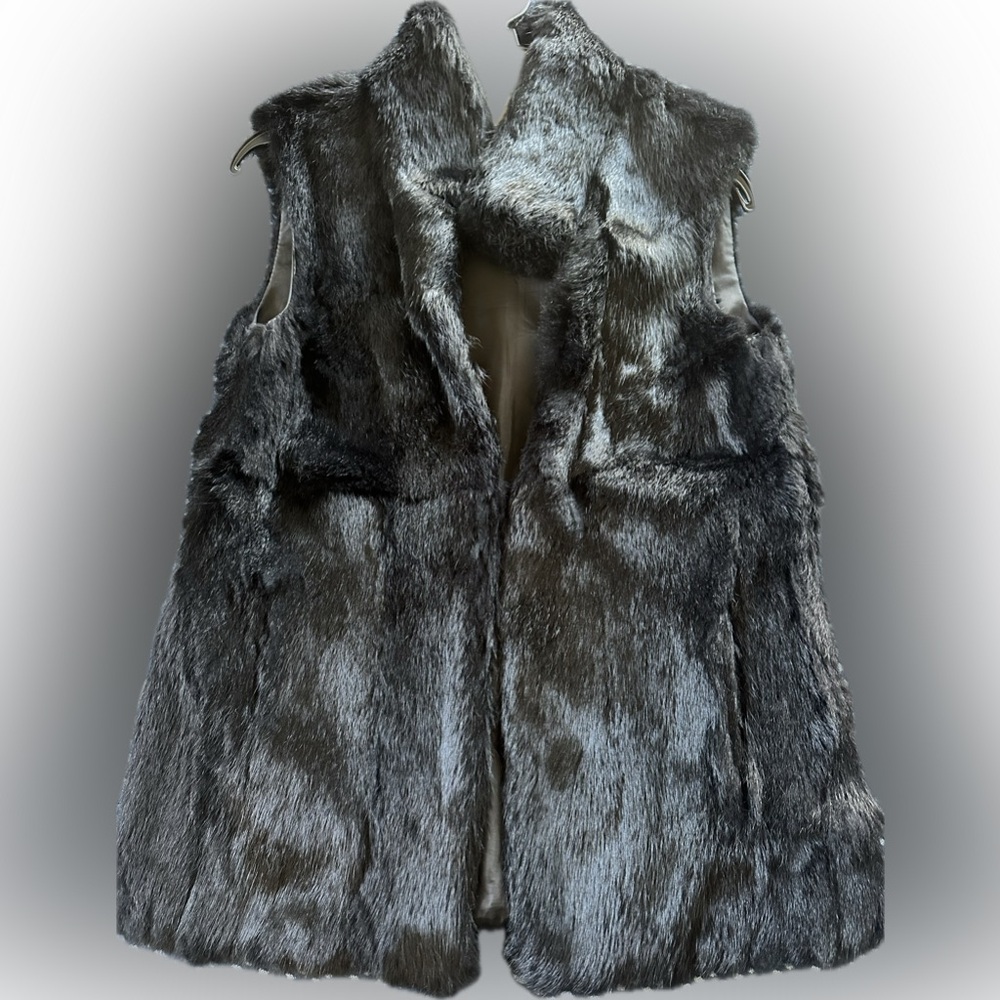 Michael Kors Black Rabbit Fur Vest